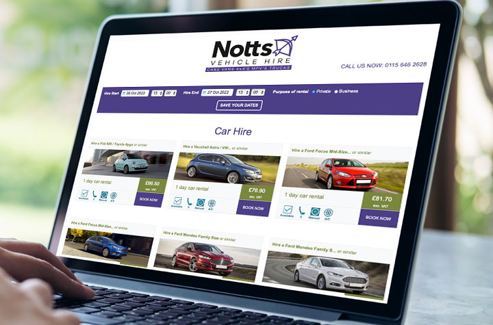 Ecommerce Vehicle Hire website