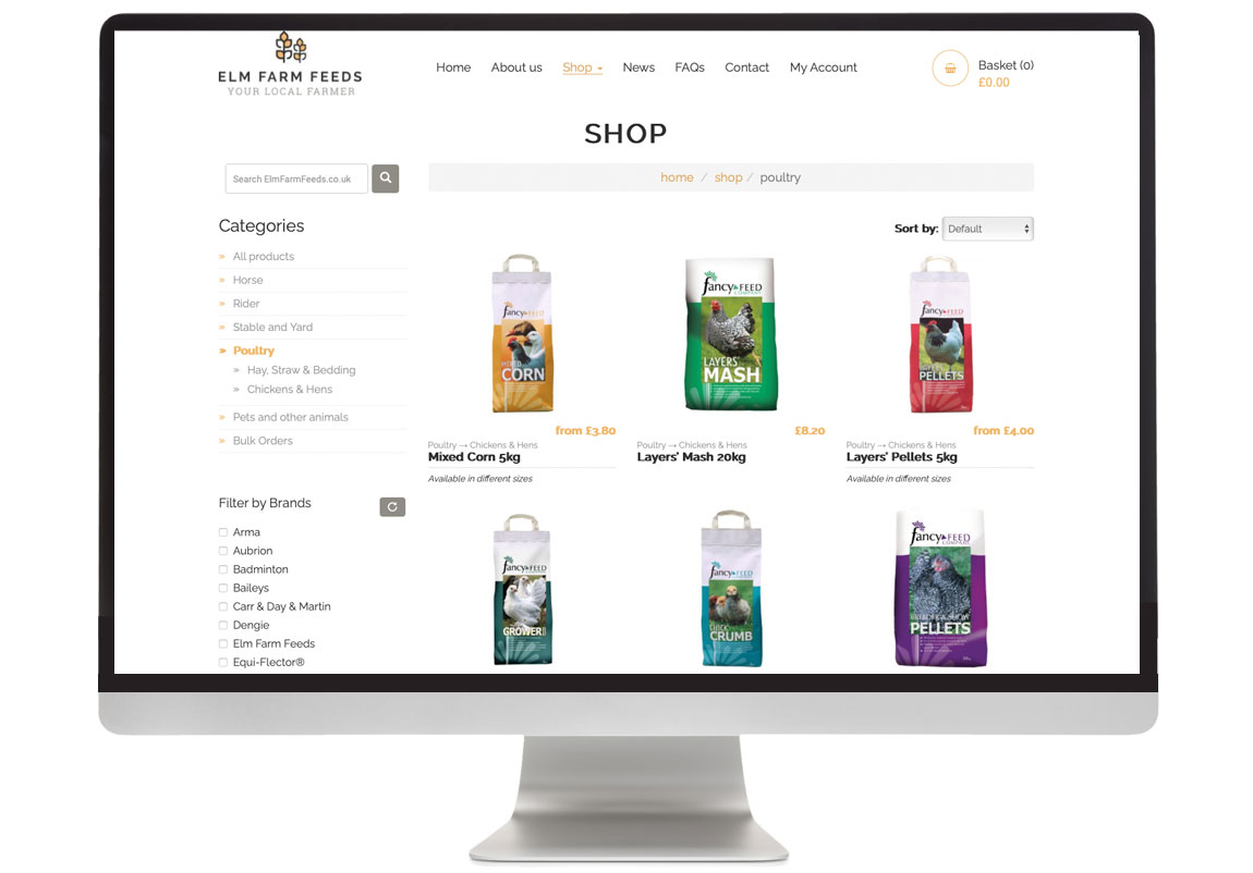 Filter retail products by primary, secondary and tertiary categories, search term, price, alphabetic order and brand. 